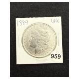 1889 UNC Morgan Silver Dollar Coin