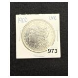 1900 UNC Morgan Silver Dollar Coin