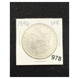 1896 UNC Morgan Silver Dollar Coin