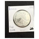2 Ounce .999 Fine Silver Round Coin