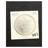 1885 UNC Morgan Silver Dollar Coin