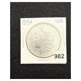 1884 UNC Morgan Silver Dollar Coin