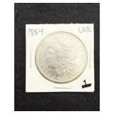 1884 UNC Morgan Silver Dollar Coin