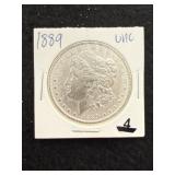 1889 UNC Morgan Silver Dollar Coin