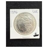 1896 UNC Morgan Silver Dollar Coin
