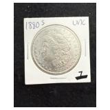 1880 S UNC Morgan Silver Dollar Coin