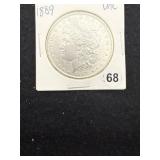 1889 UNC Morgan Silver Dollar Coin