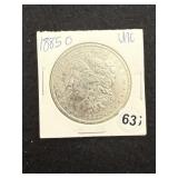 1885 O UNC Morgan Silver Dollar Coin