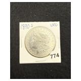 1890 S UNC Morgan Silver Dollar Coin