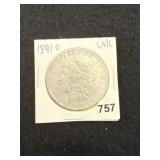 1891 O UNC Morgan Silver Dollar Coin