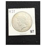 1922 Peace Silver Dollar Coin