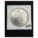 1886 UNC Morgan Silver Dollar Coin