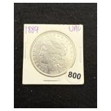 1889 UNC Morgan Silver Dollar Coin