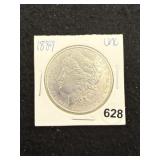 1889 UNC Morgan Silver Dollar Coin