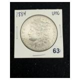 1884 UNC Morgan Silver Dollar Coin