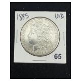 1885 UNC Morgan Silver Dollar Coin