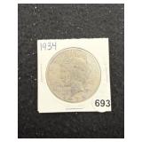 1934 Peace Silver Dollar Coin