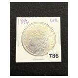 1896 UNC Morgan Silver Dollar Coin
