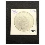 1886 UNC Morgan Silver Dollar Coin