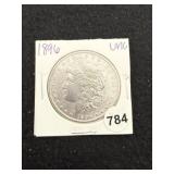 1896 UNC Morgan Silver Dollar Coin