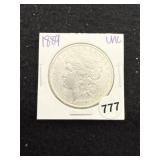 1889 UNC Morgan Silver Dollar Coin