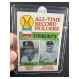 Nolan Ryan & Walter Johnson Baseball Card