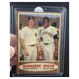 1962 Topps Mickey Mantle Willie Mays Baseball Card
