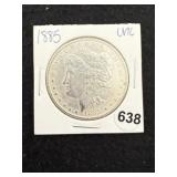 1885 UNC Morgan Silver Dollar Coin