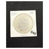 1889 UNC Morgan Silver Dollar Coin