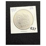 1882 UNC Morgan Silver Dollar Coin
