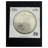 1886 UNC Morgan Silver Dollar Coin