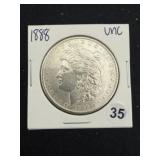 1888 UNC Morgan Silver Dollar Coin