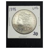 1898 UNC Morgan Silver Dollar Coin