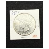 1922 S Peace Silver Dollar Coin