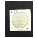 1922 S Peace Silver Dollar Coin
