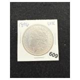 1896 UNC Morgan Silver Dollar Coin