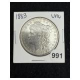 1883 UNC Morgan Silver Dollar Coin