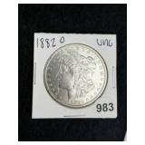 1882 O UNC Morgan Silver Dollar Coin