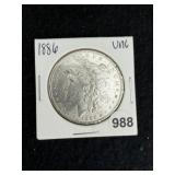 1886 UNC Morgan Silver Dollar Coin