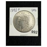 1892 O UNC Morgan Silver Dollar Coin
