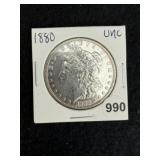 1880 UNC Morgan Silver Dollar Coin