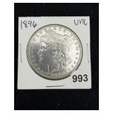 1896 UNC Morgan Silver Dollar Coin
