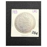 1900 UNC Morgan Silver Dollar Coin