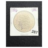 1896 UNC Morgan Silver Dollar Coin