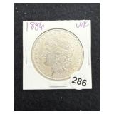 1886 UNC Morgan Silver Dollar Coin