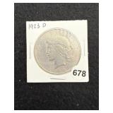 1923 D Peace Silver Dollar Coin