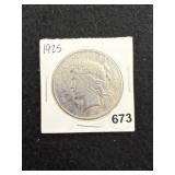 1925 Peace Silver Dollar Coin