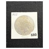 1922 Peace Silver Dollar Coin