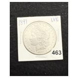 1891 UNC Morgan Silver Dollar Coin