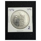 1896 UNC Morgan Silver Dollar Coin